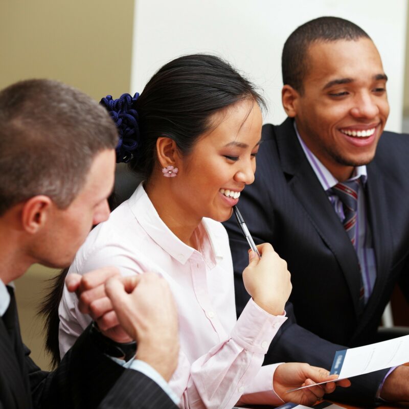 multi ethnic business meeting