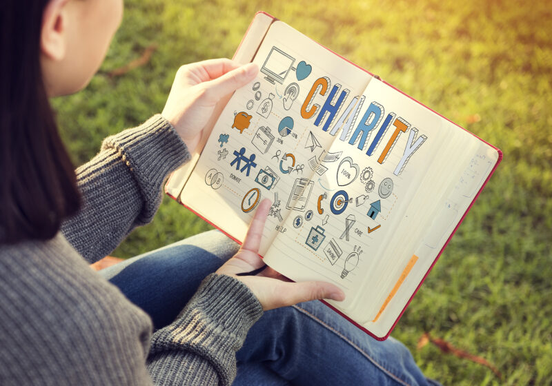 woman reading book
