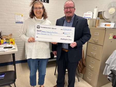 Check presented to food bank