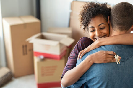 Couple hugging